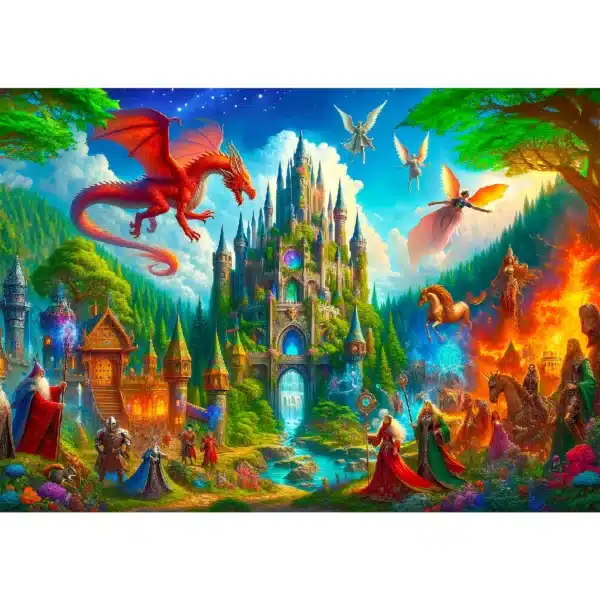 fantezie castel puzzle din lemn