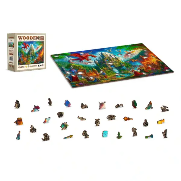 fantázia kastély fa puzzle