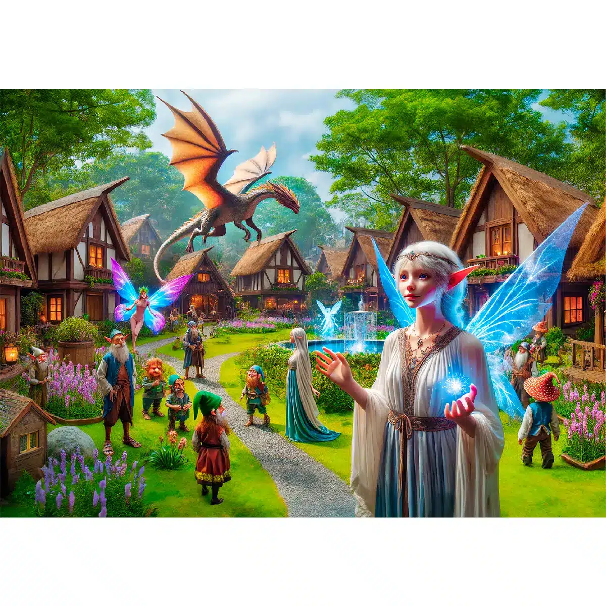 fantázia falu fa puzzle