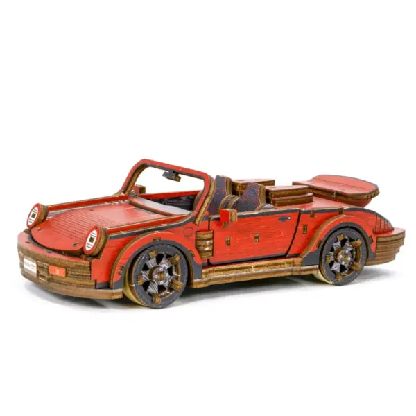 piros sport autó 3D fa puzzle