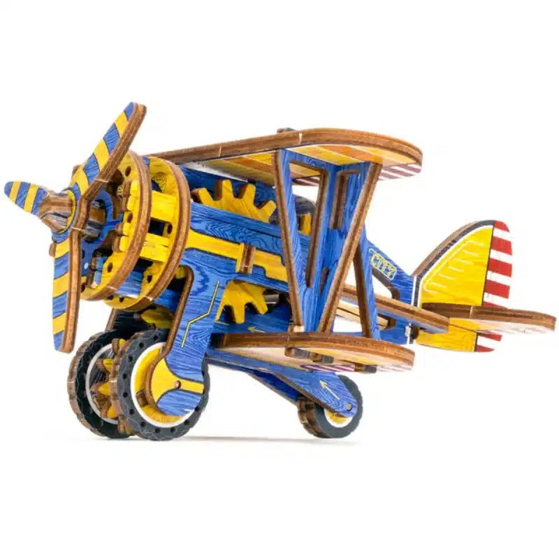 biplane kétfedelű repülőgép fa puzzle