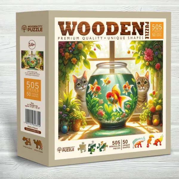 cicák és halak fa puzzle