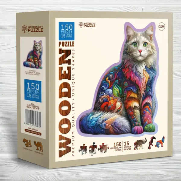 bársonyos macska fa puzzle