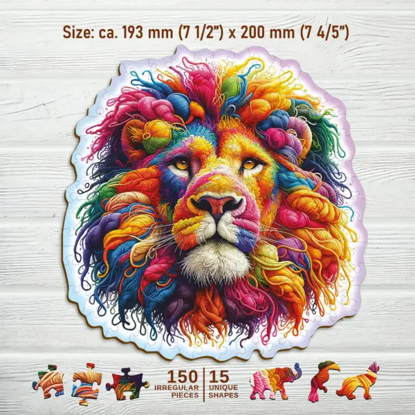 bársonyos oroszlán fa puzzle