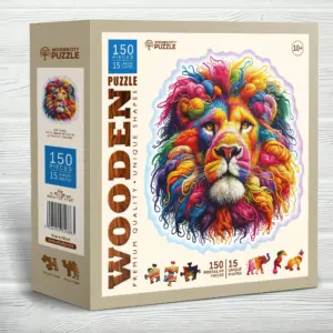 bársonyos oroszlán fa puzzle