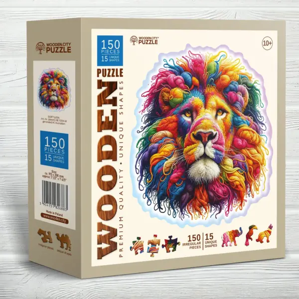 bársonyos oroszlán fa puzzle