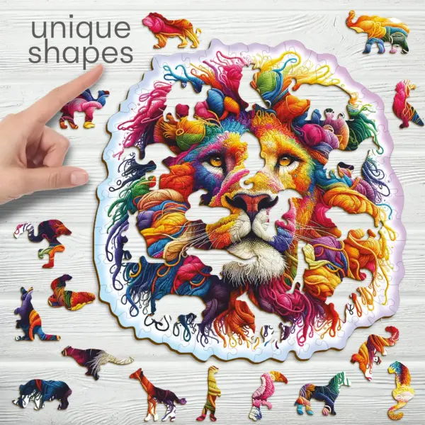 bársonyos oroszlán fa puzzle