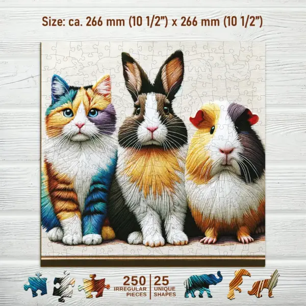 macska nyúl, tengerimalac fa puzzle