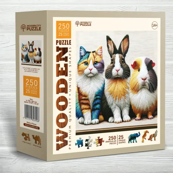 macska nyúl, tengerimalac fa puzzle
