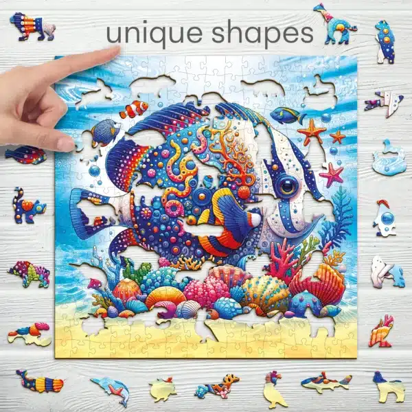 pește exotic puzzle din lemn