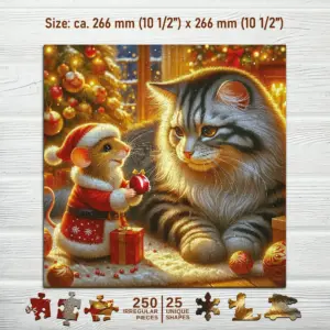 macska és egér fa puzzle