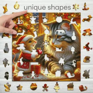 macska és egér fa puzzle