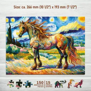 modern ló fa puzzle