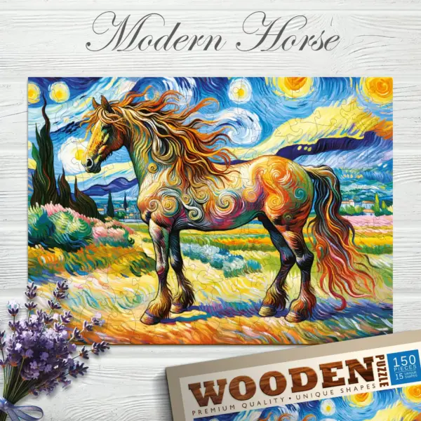 modern ló fa puzzle