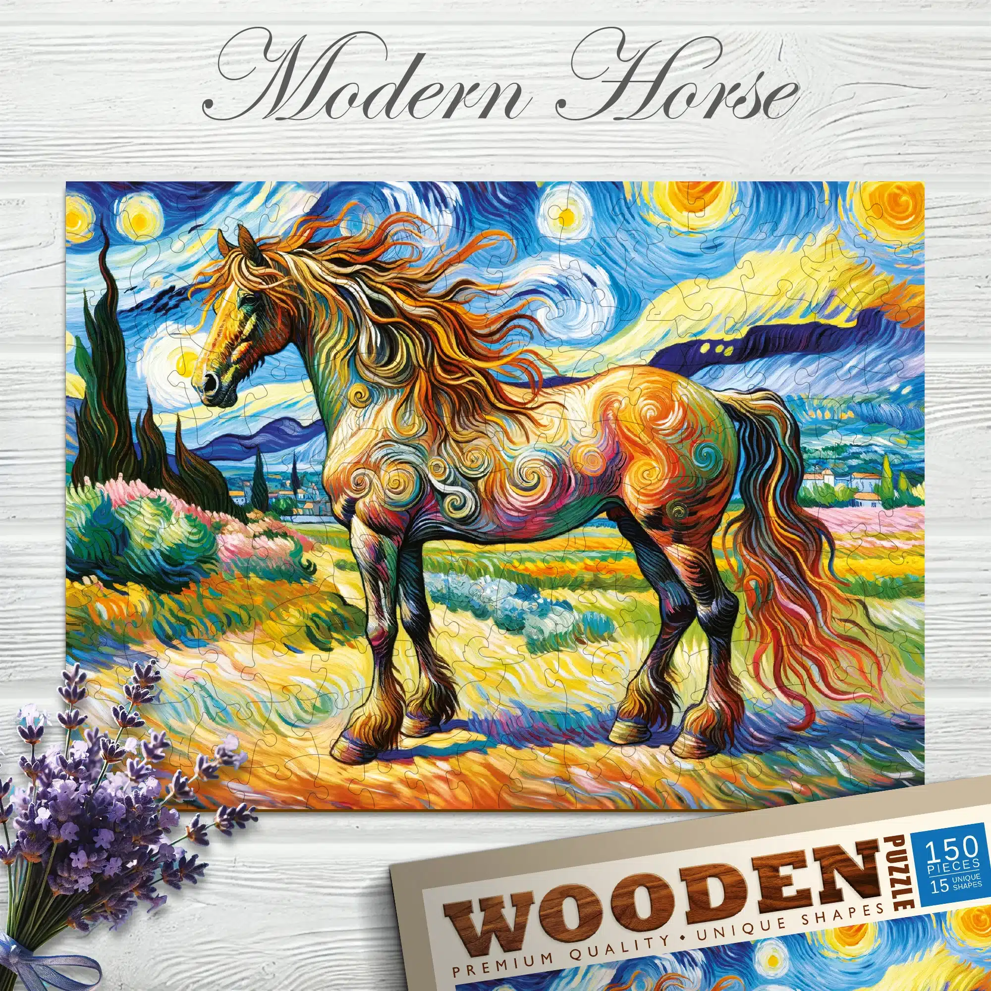 modern ló fa puzzle