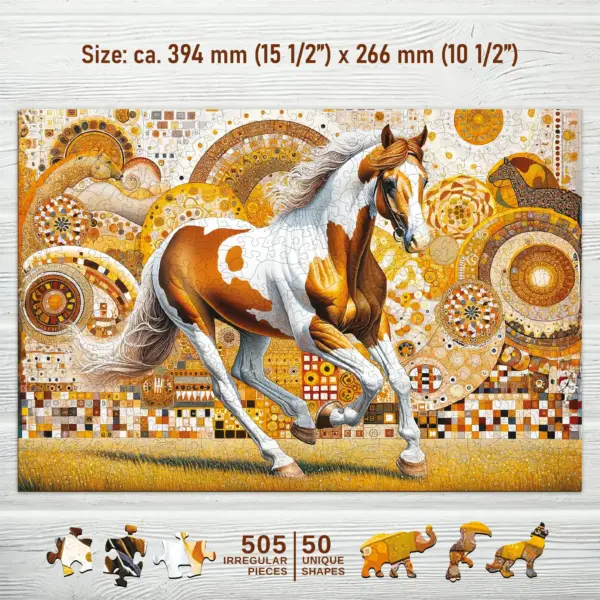 elegáns ló fa puzzle