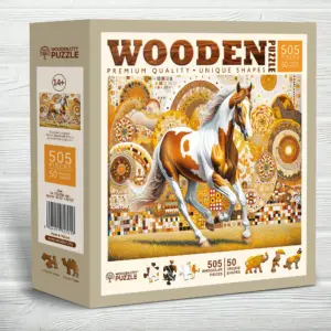 elegáns ló fa puzzle