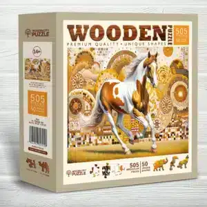 cal elegant puzzle din lemn