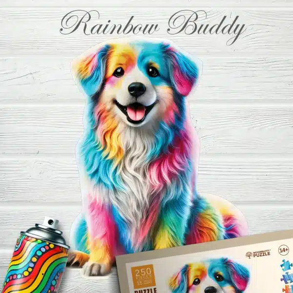 puzzle din lemn rainbow buddy