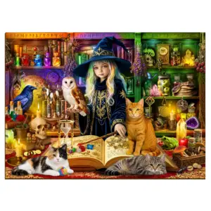 varázslatos könyvtár fa puzzle