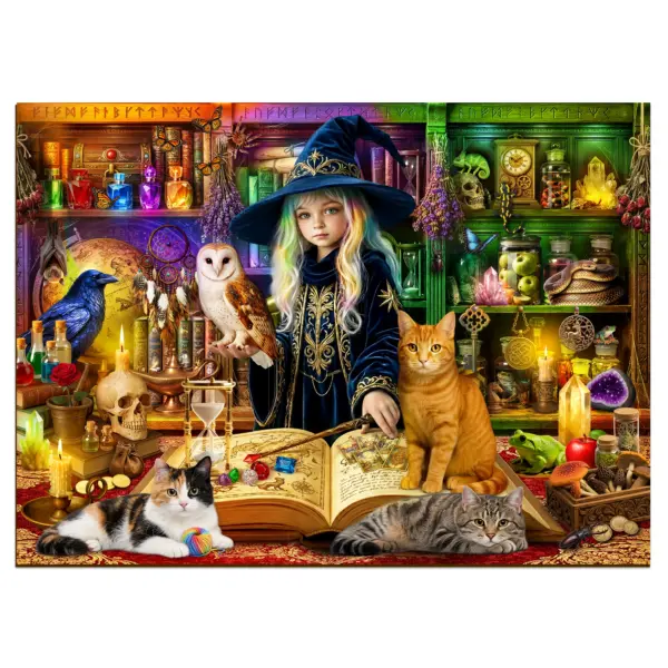 varázslatos könyvtár fa puzzle