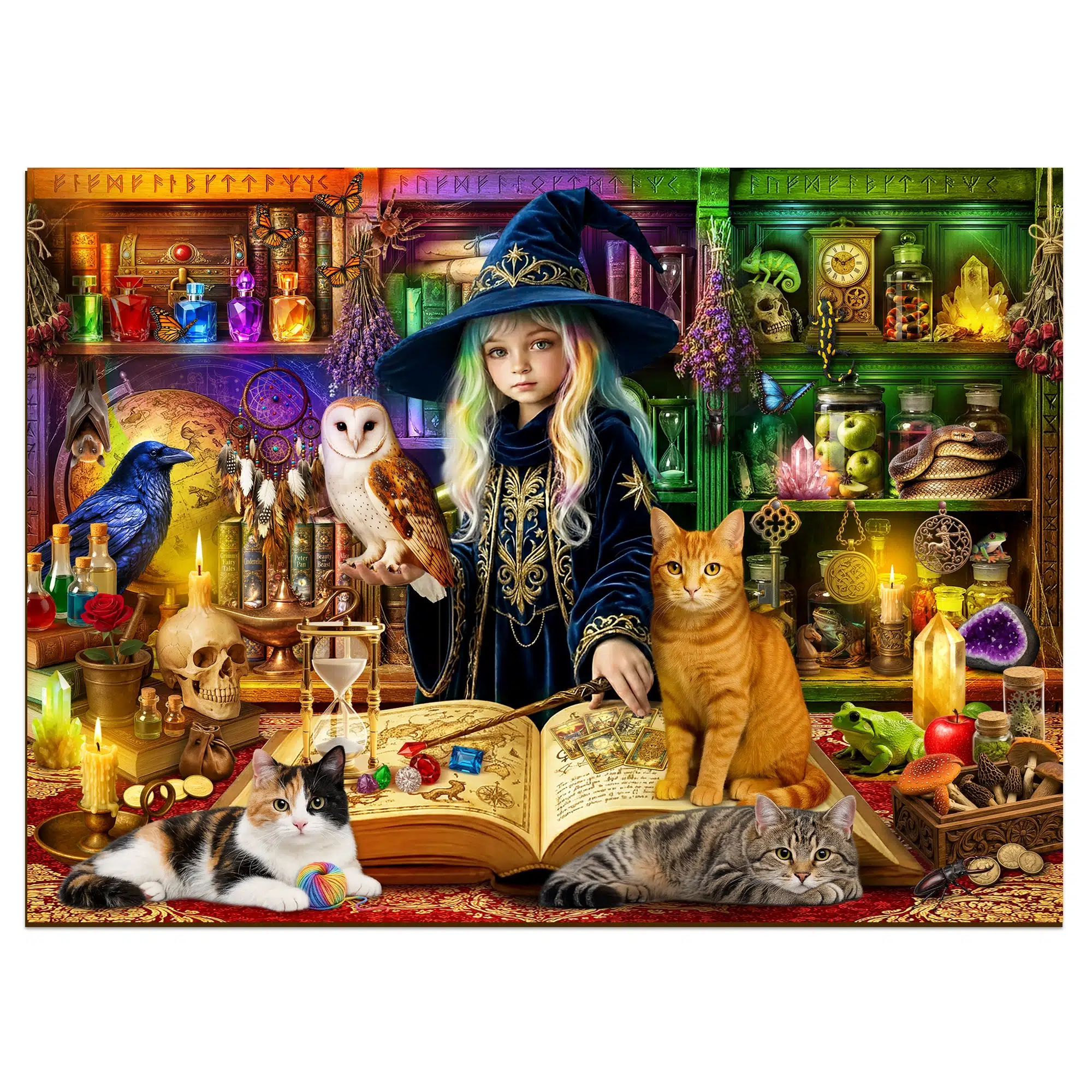 varázslatos könyvtár fa puzzle