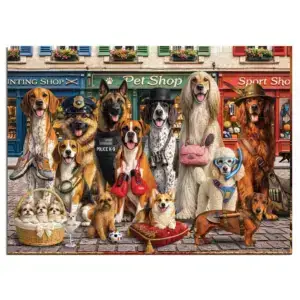 Kutyák a városban fa puzzle
