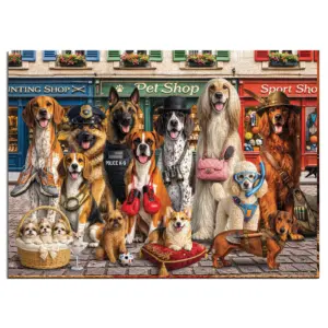 Kutyák a városban fa puzzle