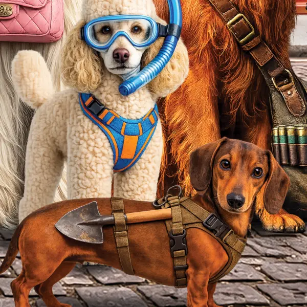 Kutyák a városban fa puzzle