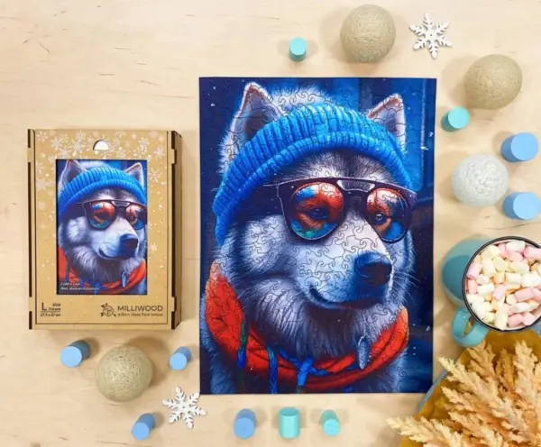 alec, malamutul din Alsacia puzzle din lemn