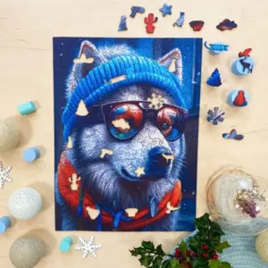 alec, malamutul din Alsacia puzzle din lemn