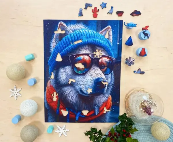 alec, malamutul din Alsacia puzzle din lemn