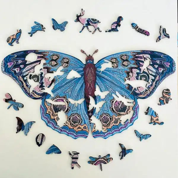 fluture jucăuș puzzle din lemn