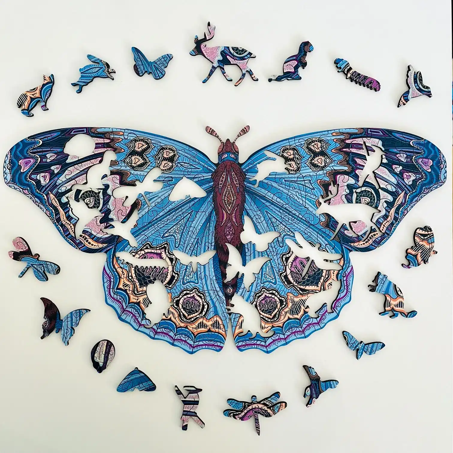 fluture jucăuș puzzle din lemn