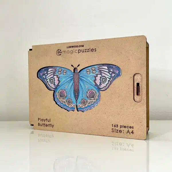 fluture jucăuș puzzle din lemn