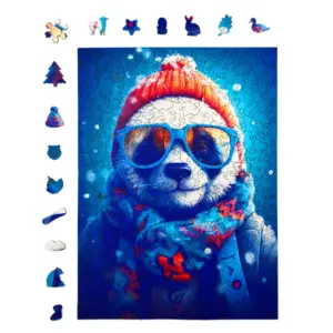 Cezary panda nebun puzzle din lemn