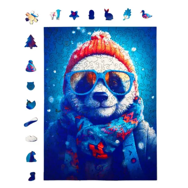 Cezary panda nebun puzzle din lemn