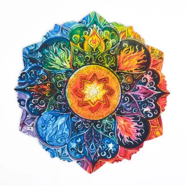 elemente mandala puzzle din lemn
