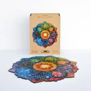 elemente mandala puzzle din lemn