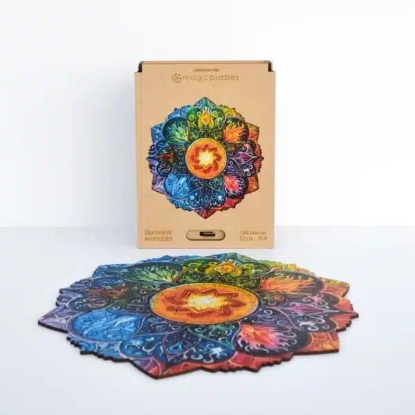 elemente mandala puzzle din lemn