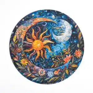 Floral noapte Mandala puzzle din lemn