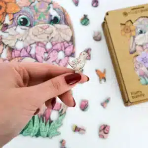 iepuraș pufos puzzle din lemn
