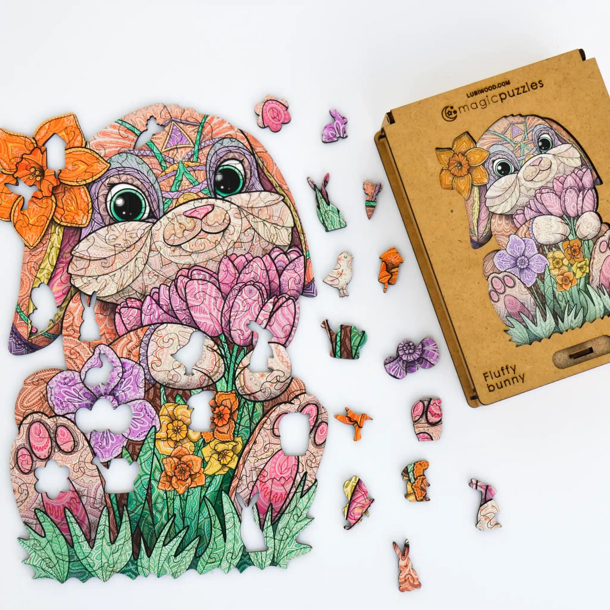 iepuraș pufos puzzle din lemn