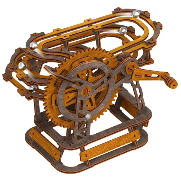 Mini pistă cu bile puzzle 3D din lemn
