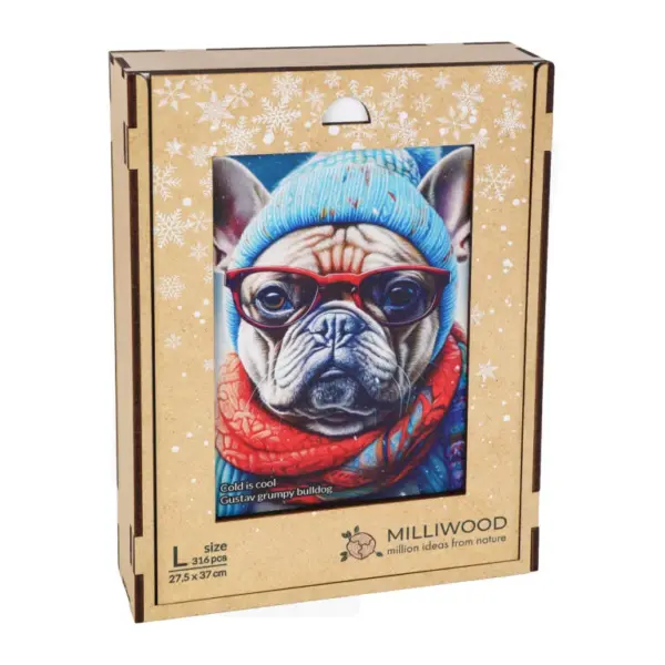 Gustav, a morcos bulldog fa puzzle
