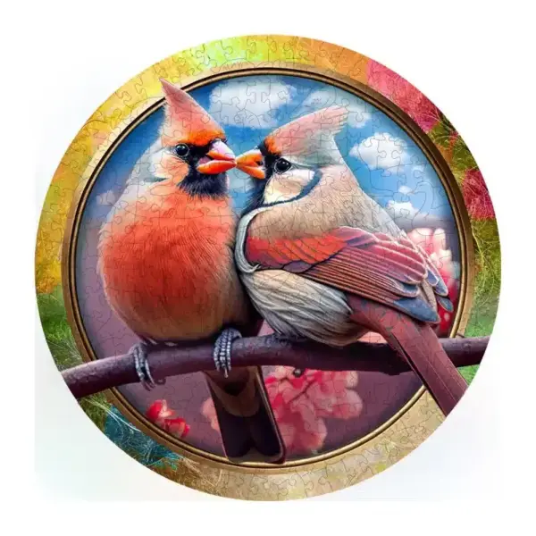 szerelmes madarak fa puzzle