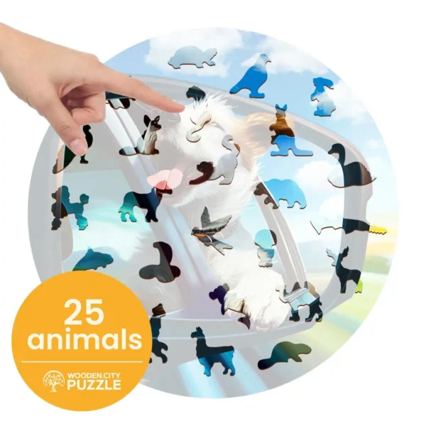 câine fericit puzzle din lemn