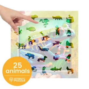 broasca colorat puzzle din lemn