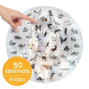 lup alergând puzzle din lemn