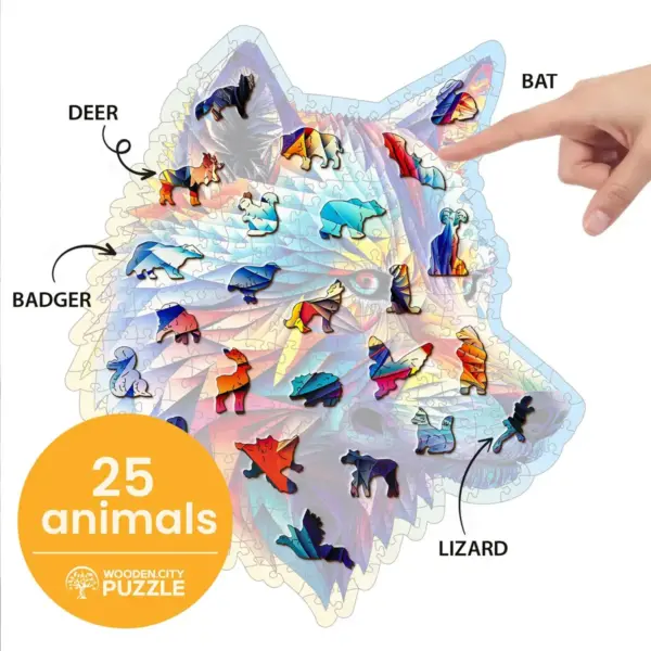 stílusos farkas fa puzzle